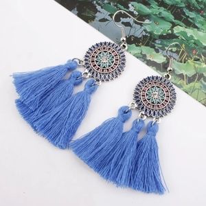 Western Tribal Tassel Dangling Earrings